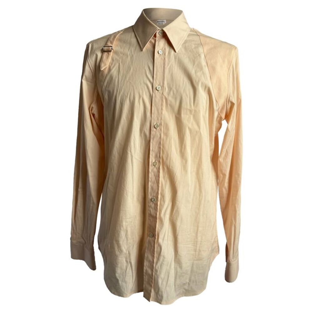 Alexander McQueen Harness Poplin Shirt in Orange Cotton